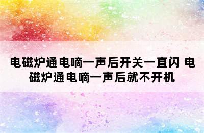 电磁炉通电嘀一声后开关一直闪 电磁炉通电嘀一声后就不开机